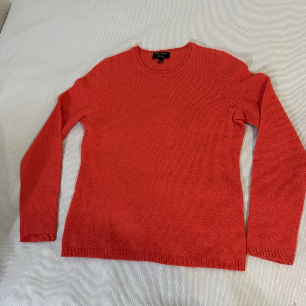 Cashmere Charter Club Luxury Red Crew Neck Long Sleeve Pullover Sweater Women S